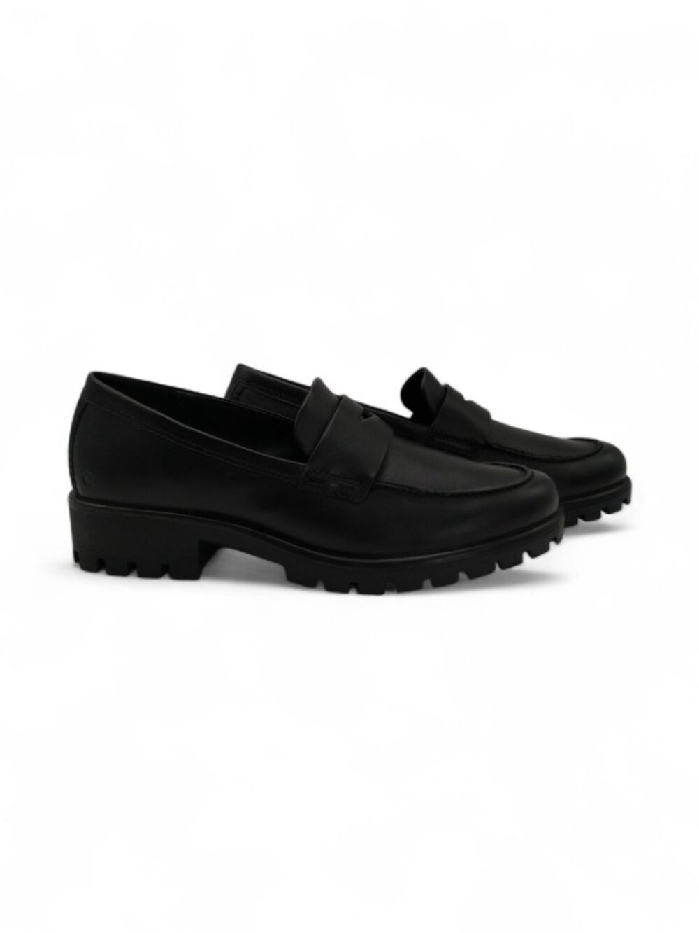ECCO Modtray Women's Size  9 - 9.5 Black Leather Block Heel Penny Loafer